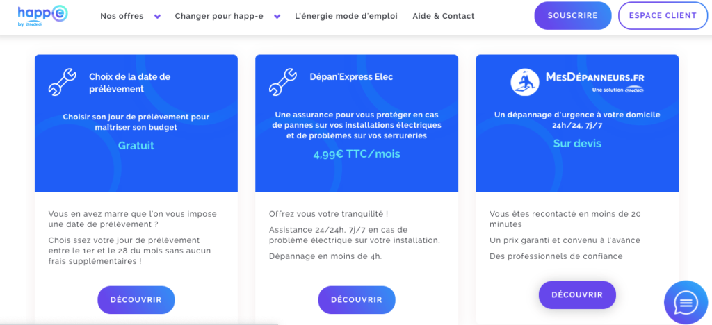 Avis Happ-e : services additionnels